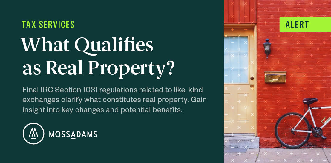 Final irc section 1031 regulations clarify real property