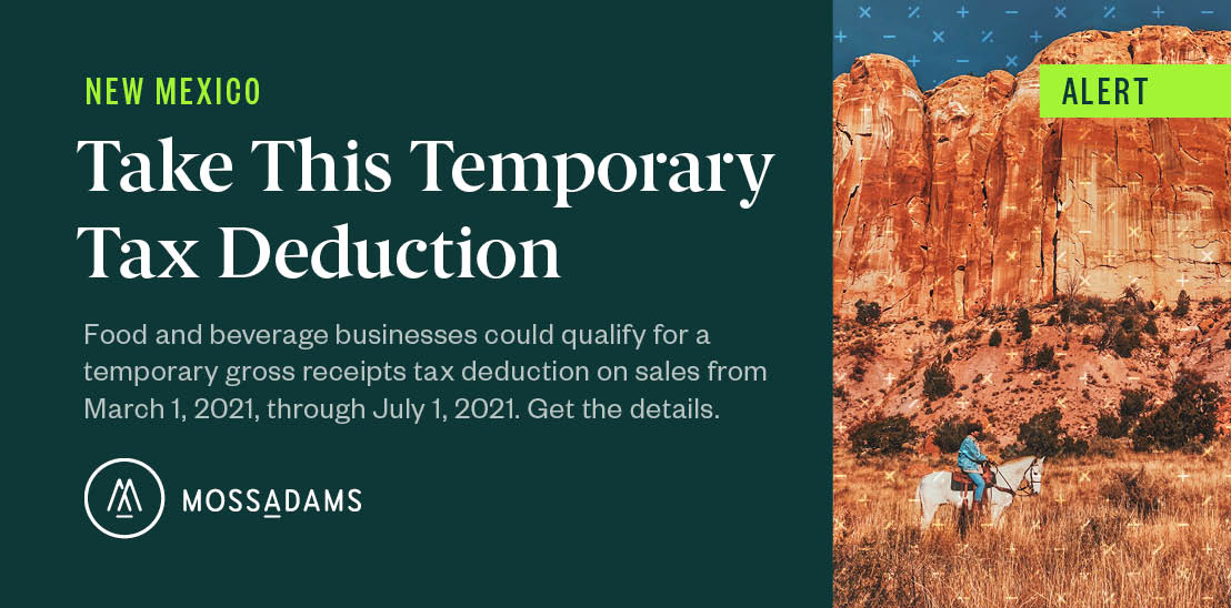 NM Gross Receipts Tax Deduction for Food and Beverage