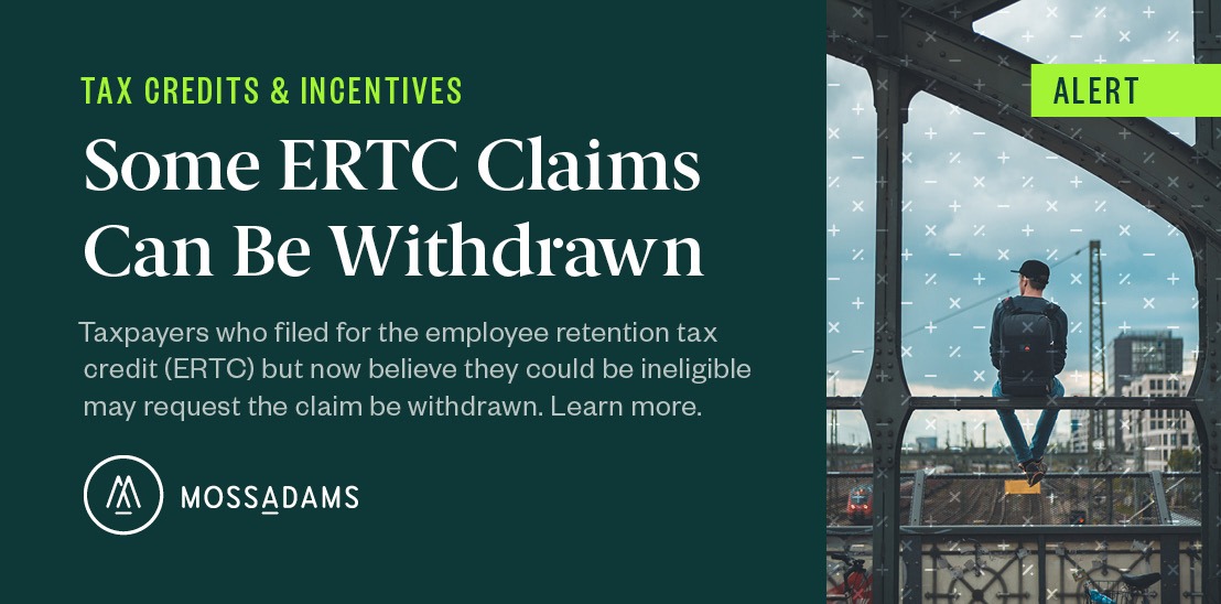 IRS Announces ERTC Claim Withdrawal Process